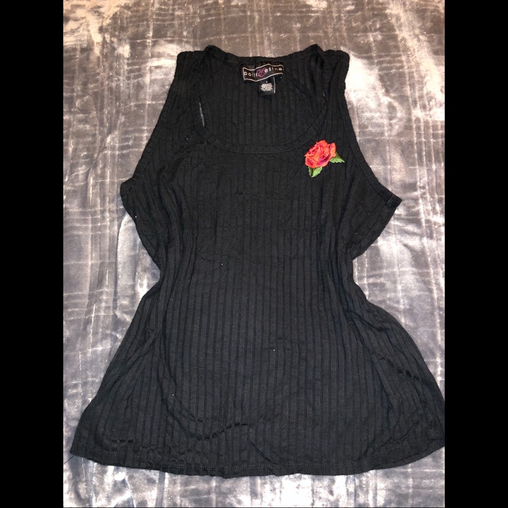 Blouse with red rose